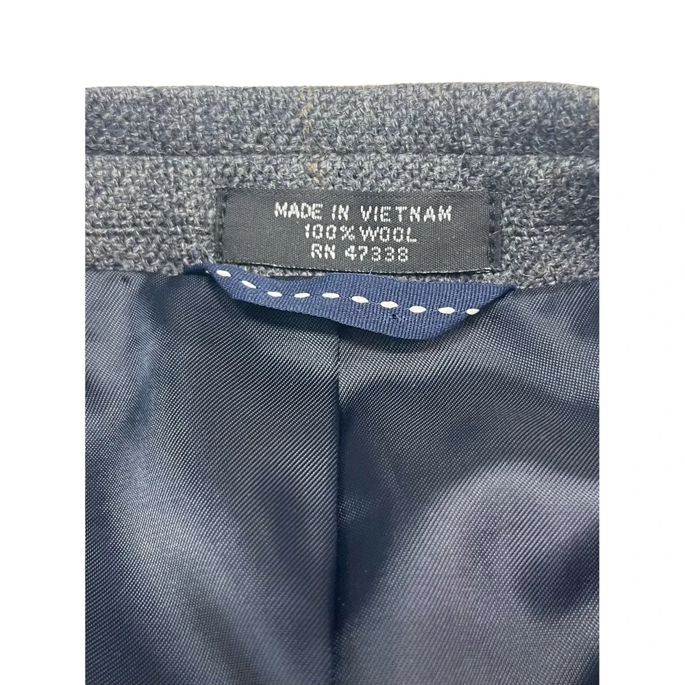 Tommy Hilfiger 48L Gray Windowpane Riding Jacket Blazer Sport Coat Elbow Patches